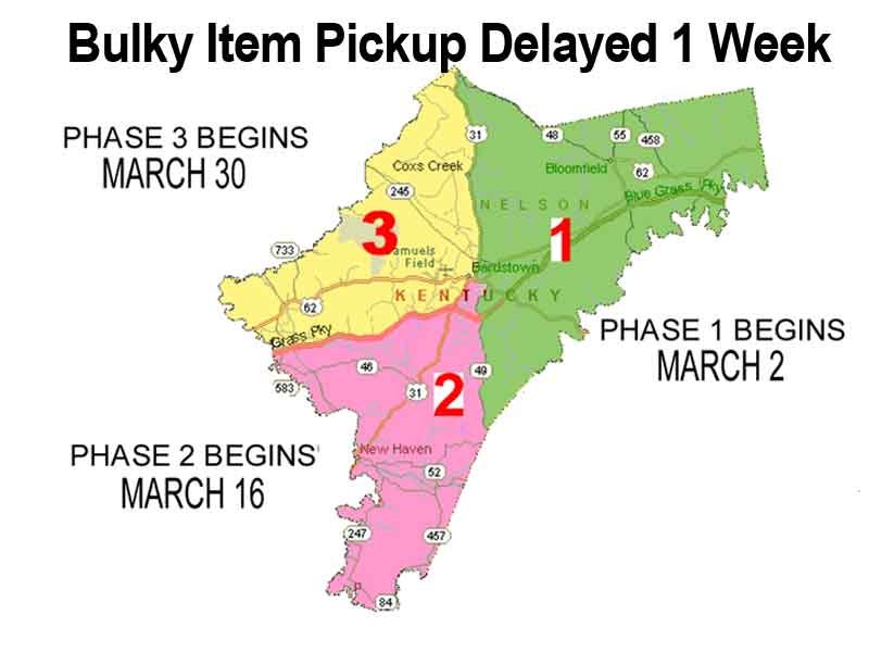 Weather prompts county to announce 1 week delay of bulky item pickup
