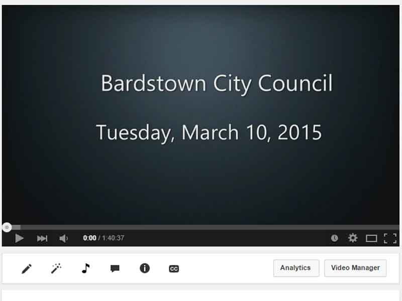 Video: Bardstown City Council – March 10, 2015