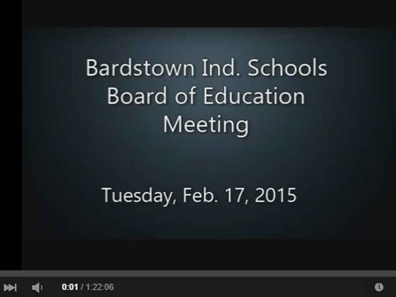 Video: Bardstown Independent Schools Board of Education, Feb. 17, 2015