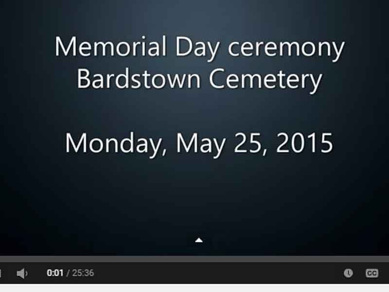 Video: 2015 Memorial Day observance, Bardstown Cemetery