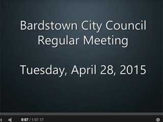 Video: Bardstown City Council, April 28, 2015