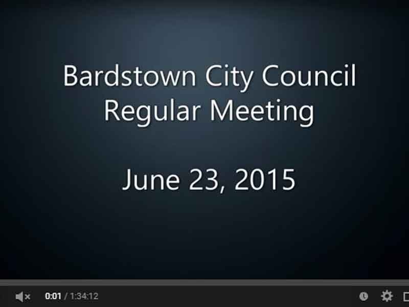 Video: Bardstown City Council regular meeting, June 23, 2015