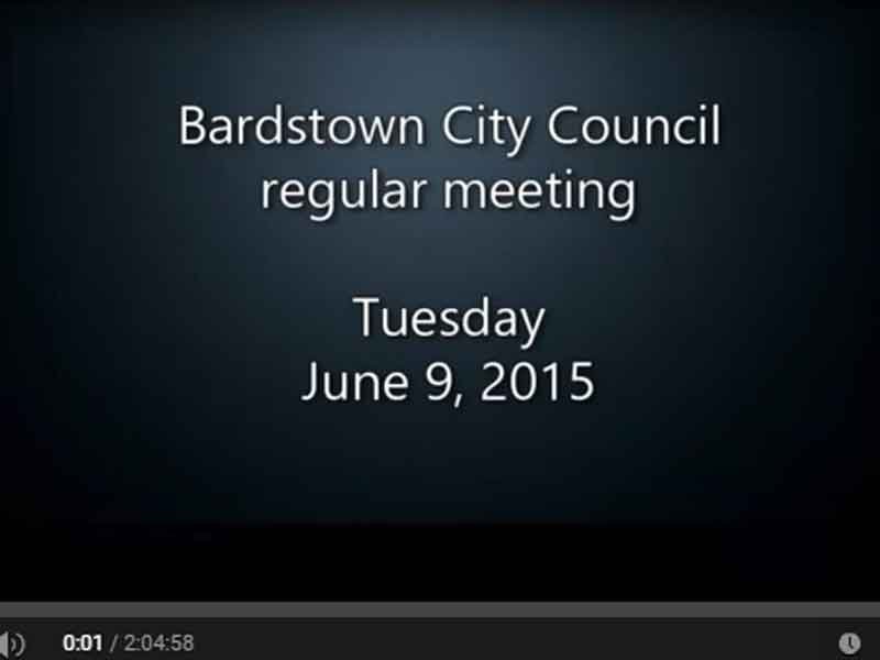Video: Bardstown City Council, Tuesday, June 9, 2015