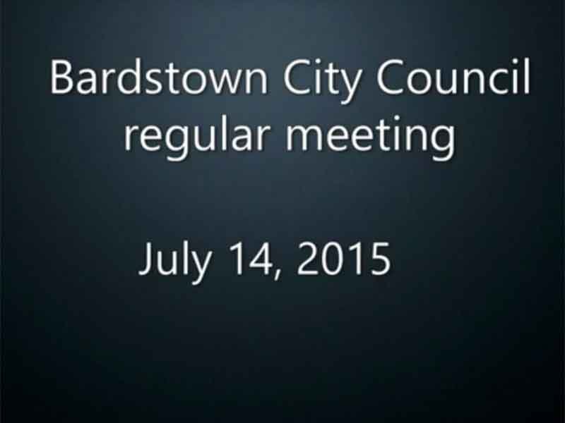 Video: Bardstown City Council meeting, Tuesday, July 14, 2015