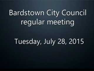 Video: Bardstown City Council meeting, Tuesday, July 28, 2015