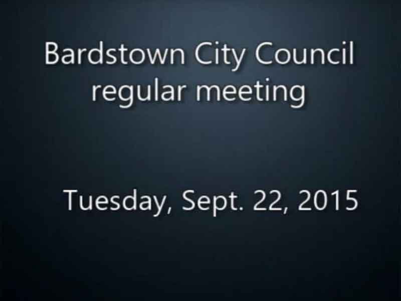 Video: Bardstown City Council meeting, Tuesday, Sept. 22, 2015