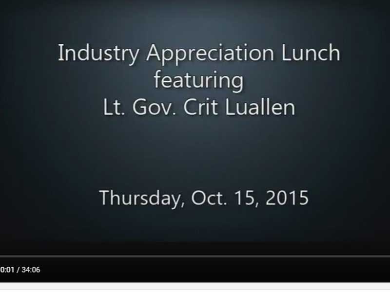 Video: Industry Appreciation Luncheon with Lt. Gov. Crit Luallen