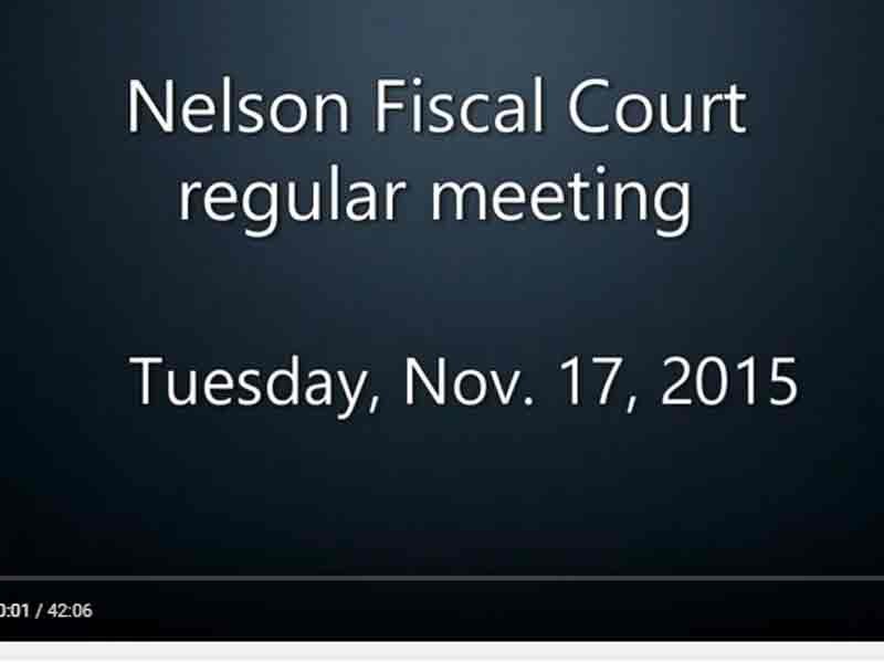 Video: Nelson Fiscal Court, Nov. 17, 2015 regular meeting