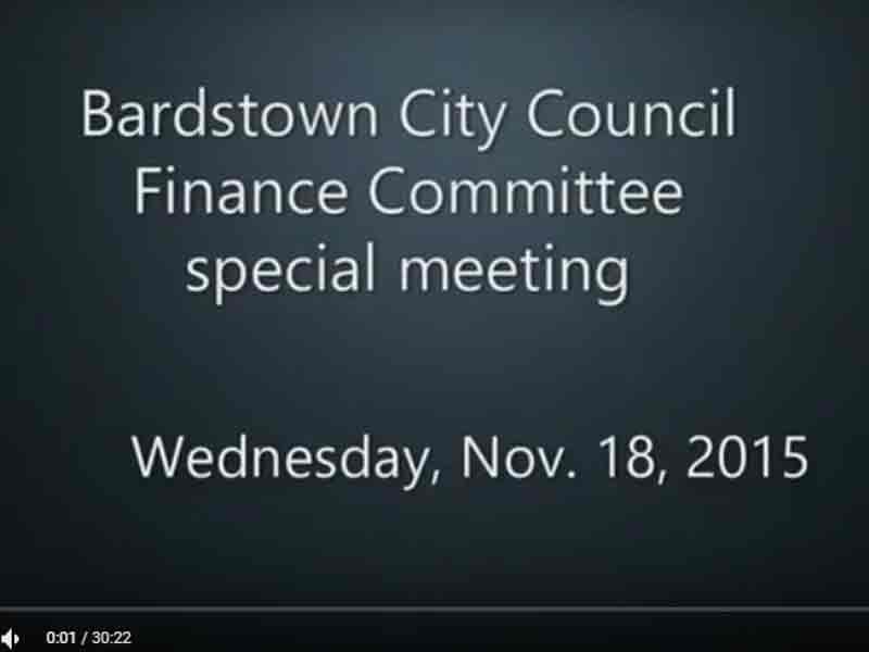 Video: Bardstown City Council finance committee, Nov. 18, 2015