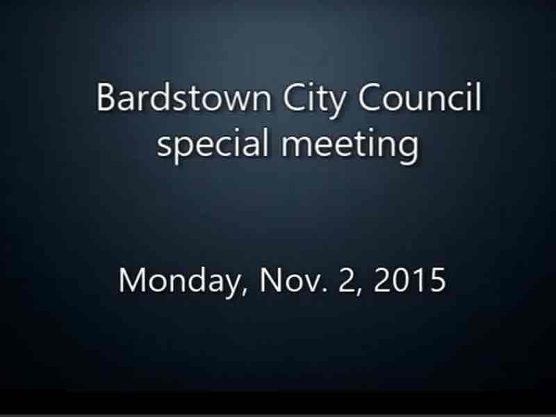 Video: Bardstown City Council special meeting, Nov. 2, 2015