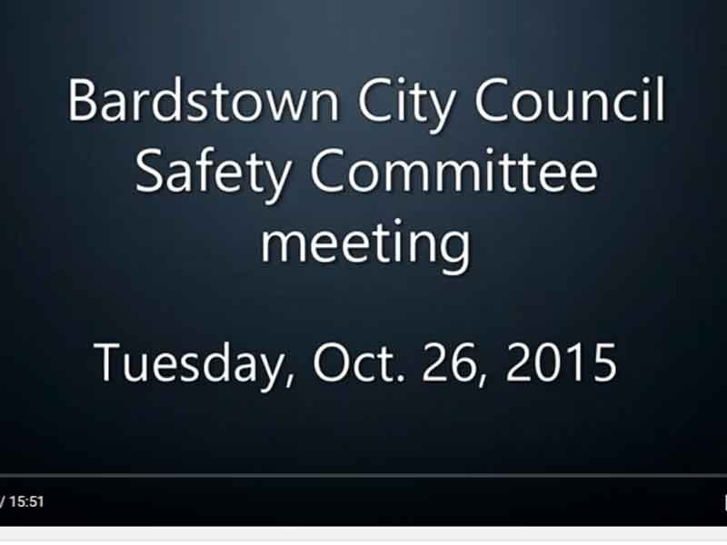 Video: Bardstown City Council safety committee, Oct. 26, 2015