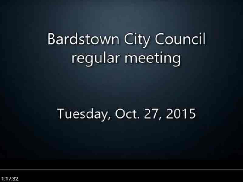 Video: Bardstown City Council, Oct. 27, 2015