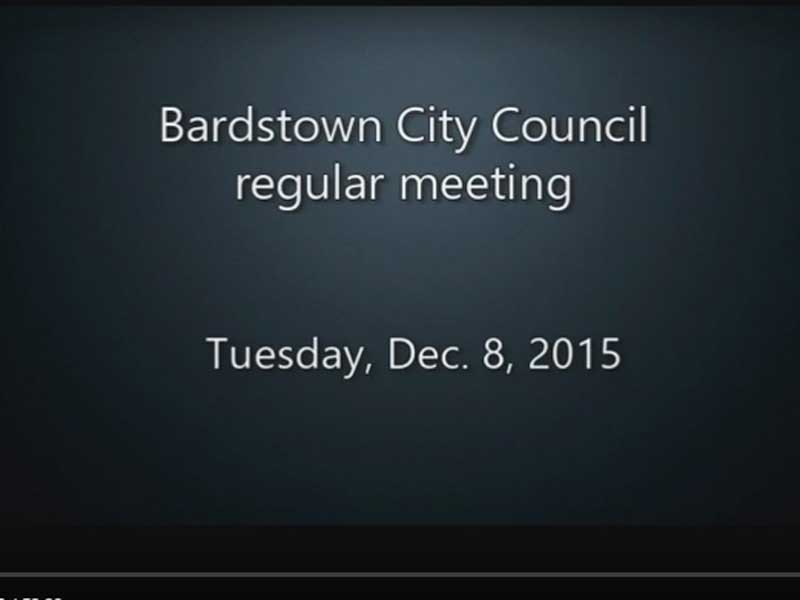 Video: Bardstown City Council regular meeting, Dec. 8, 2015