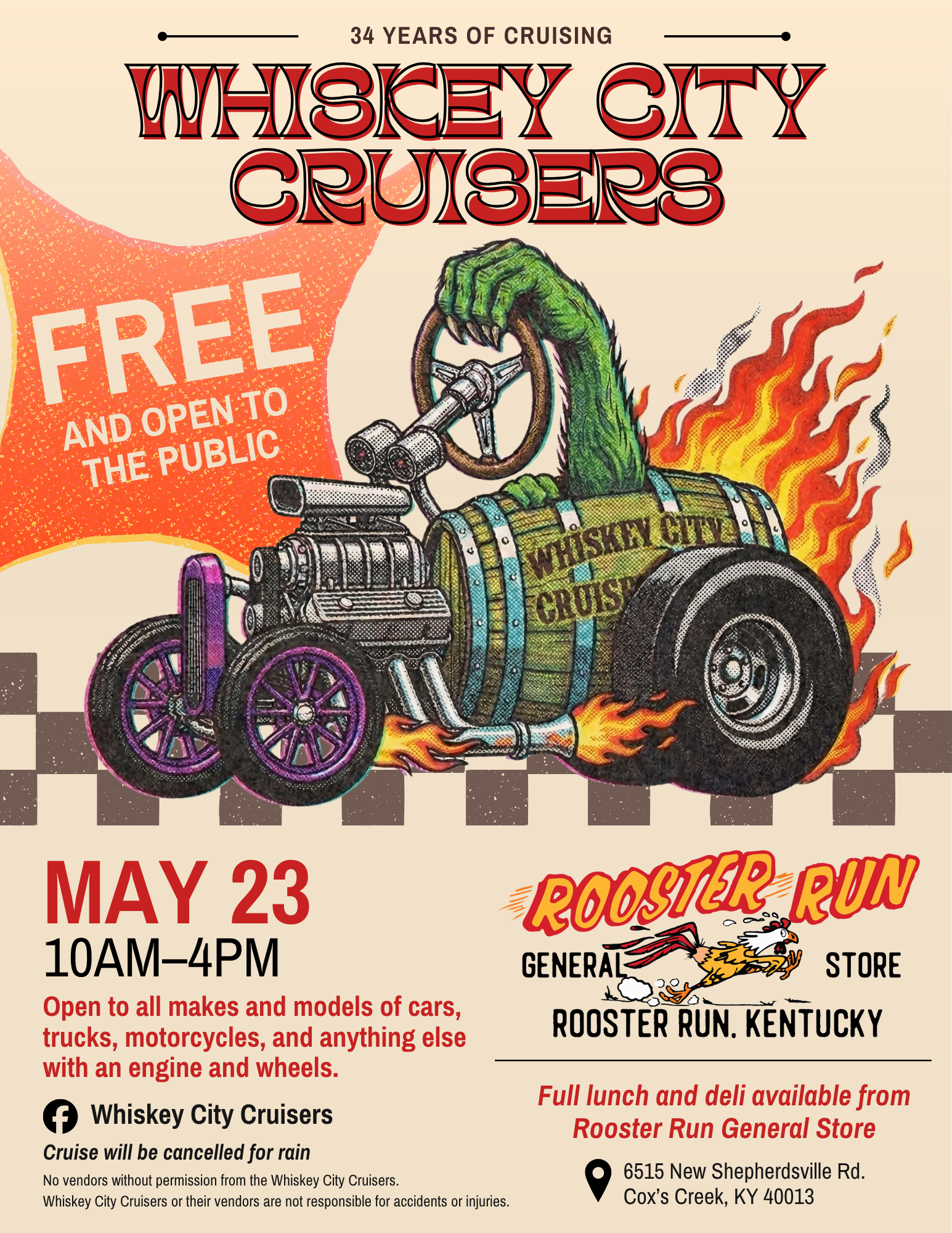 Photos of Whiskey City Cruisers’ July 26, 2026 classic car cruise event
