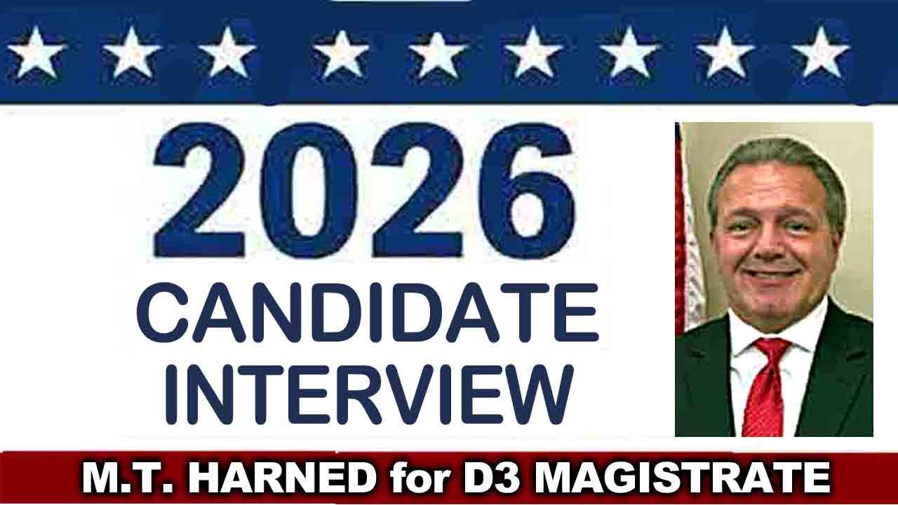 Video: ‘Bradford & Brooks’ interview M.T. Harned, candidate for re-election as D3 magistrate – Aug. 26, 2026