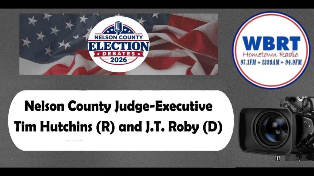 Video: Election 2026 – WBRT Judge-Executive debate with Tim Hutchins (R) and J.T. Roby (D) Oct. 7, 2026