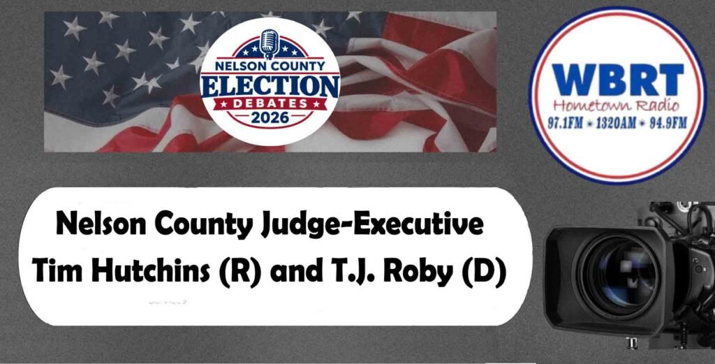 Election 2026: WBRT Judge-Executive debate with Tim Hutchins (R) and T.J. Roby (D) Oct. 7, 2026